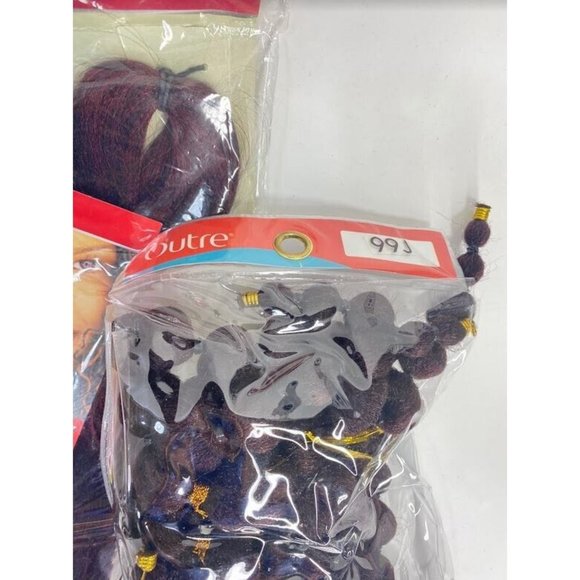 X-Pression Pre Stretched Black Red 52" Ultra Braid Hair 3 Packs - Picture 5 of 7